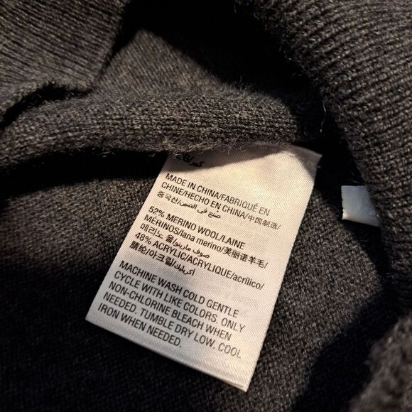 Club Room Merino Wool Blend Sweater Mens Size L Gray Long Sleeve V Neck Pullover - Picture 8 of 8